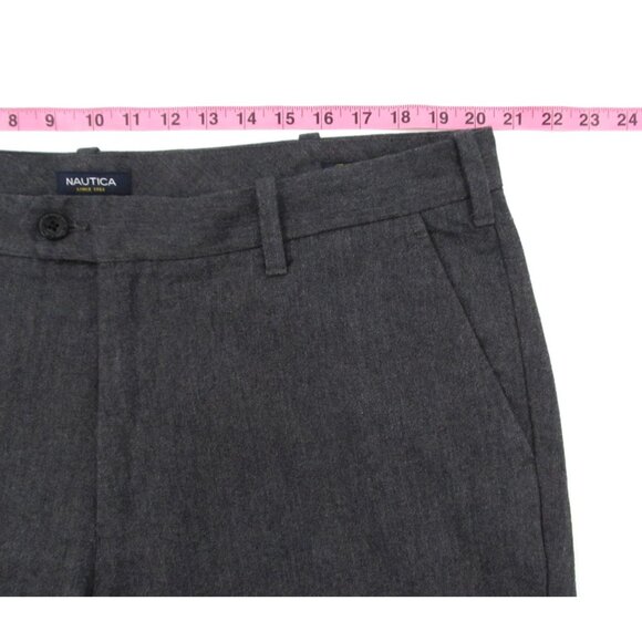 Nautica Beacon Pants Mens 40x30 Charcoal Gray Tailored Fit Chino Cotton Trousers - Picture 11 of 16